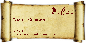 Mazur Csombor névjegykártya